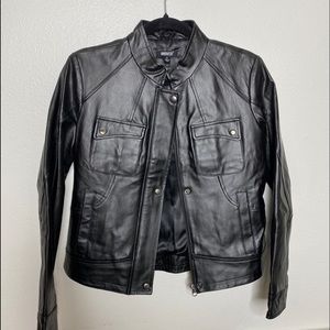Meteostyle Black Leather Jacket NWOT